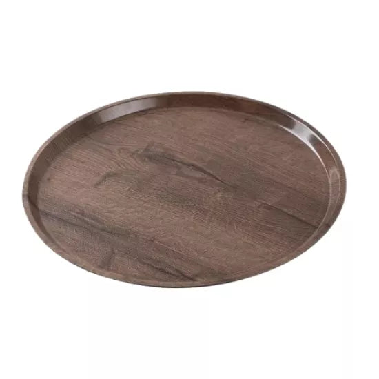 Ahşap Yuvarlak Servis Tepsisi 43 cm