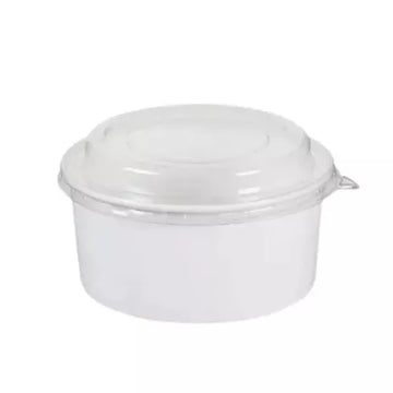 Beyaz Karton Salata Kasesi 750 cc Kapaklı Set