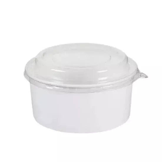 Beyaz Karton Salata Kasesi 750 cc Kapaklı Set