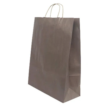 Burgu Saplı Kahverengi Kağıt Çanta 32x40x12 cm