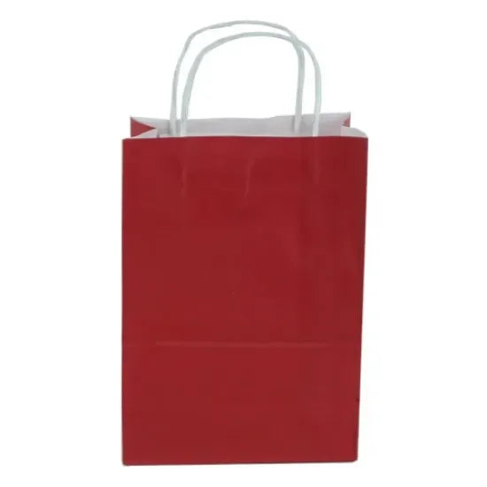 Burgu Saplı Bordo Kağıt Çanta 18x24x9 cm