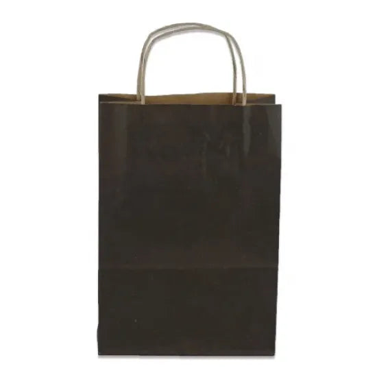 Burgu Saplı Kahverengi Kağıt Çanta 18x24x9 cm