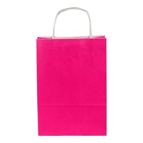 Burgu Saplı Pembe Kağıt Çanta 18x24x9 cm