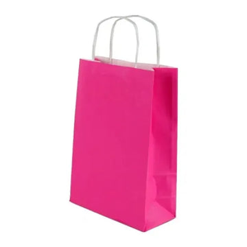 Burgu Saplı Pembe Kağıt Çanta 18x24x9 cm