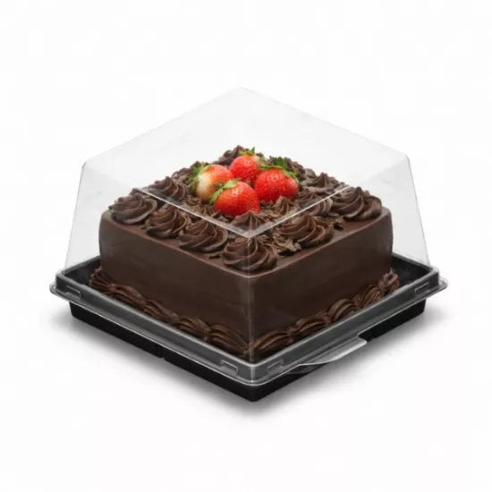 Kare Plastik Pasta Kabı 12x12x8 cm