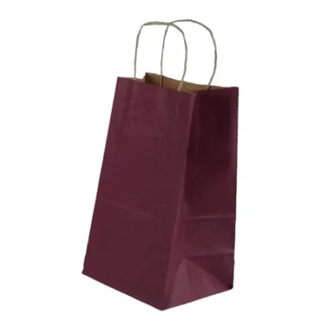 Burgu Saplı Bordo Kağıt Çanta 18x24x9 cm