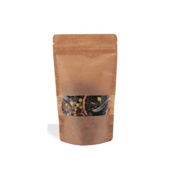 Kraft Pencereli Kilitli Doypack 11x18 cm