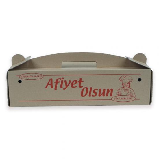Saplı Lahmacun Kutusu Küçük 12x40x10 cm 100 Adet