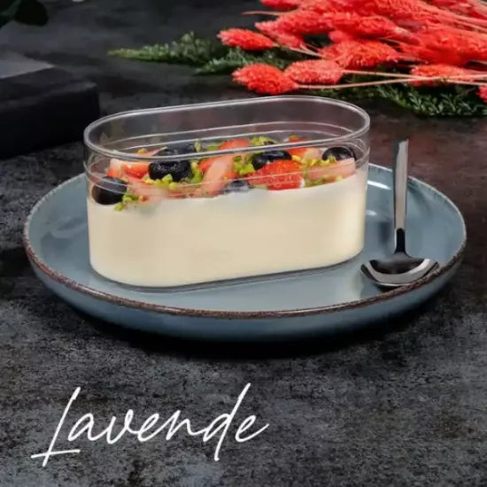 Lavende Dikdörtgen Tatlı Kasesi Kapaklı Set 300 cc