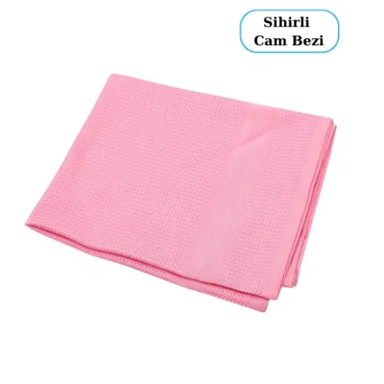 Mikrofiber Sihirli Cam Bezi 42x68 cm - Pembe