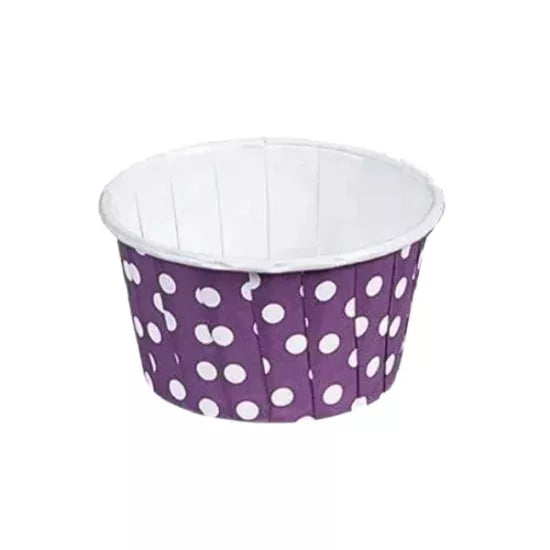 Muffin ve Cupcake Kapsülü Mor Puantiyeli 25 Adet
