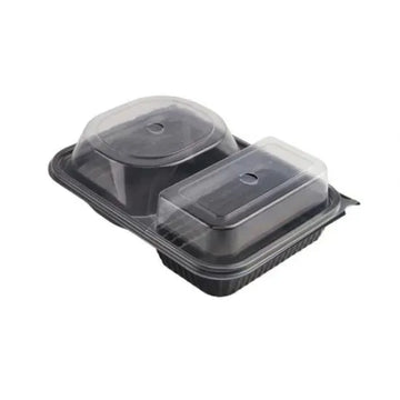 Plastik 2 Bölmeli Hamburger Kabı Seti