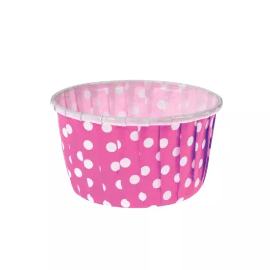 Muffin ve Cupcake Kapsülü Pembe Puantiyeli 25 Adet