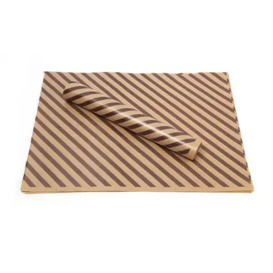 Siyah Çizgi Baskılı Şamua Kraft Ambalaj Kağıdı 70x100 cm