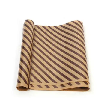 Siyah Çizgi Baskılı Şamua Kraft Ambalaj Kağıdı 70x100 cm