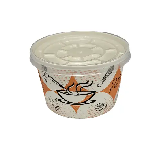 16 oz Karton Çorba Kasesi Kapaklı Set