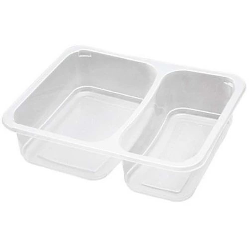 2 Bölmeli Film Yapıştırmalı Şeffaf Gıda Kabı