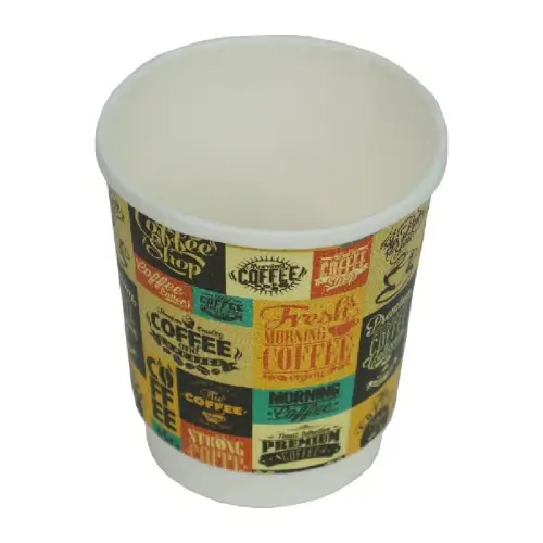 8 oz Desenli Double Wall Karton Bardak