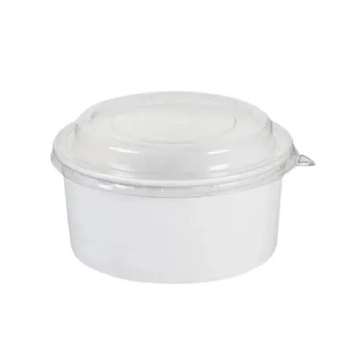 Beyaz Karton Salata Kasesi 750 cc Kapaklı Set