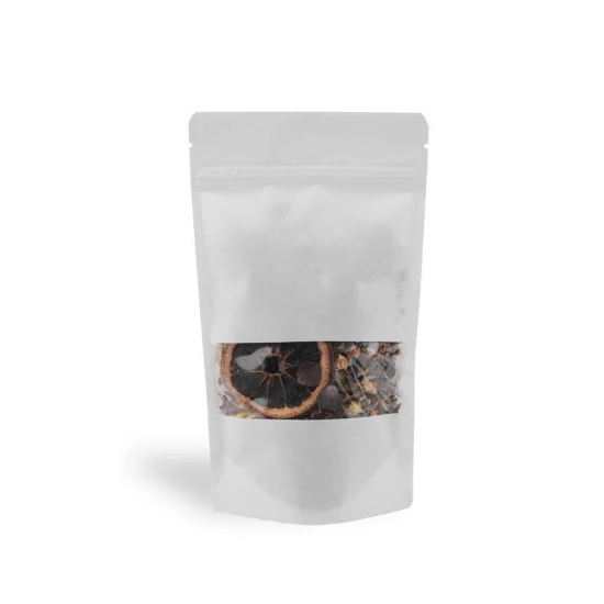 Beyaz Kraft Pencereli Doypack 13x22 cm