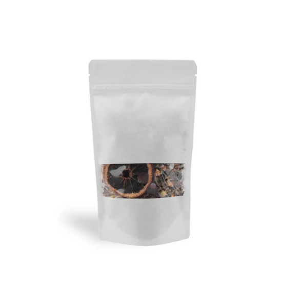 Beyaz Kraft Pencereli Doypack 11x18 cm