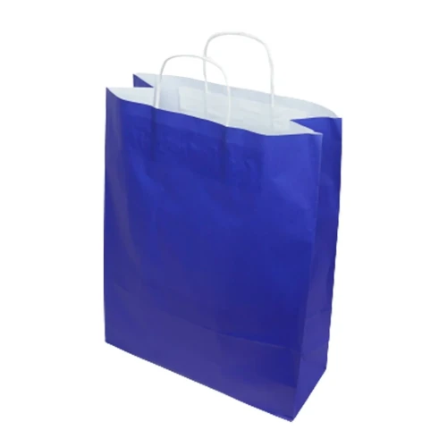 Burgu Saplı Lacivert Kağıt Çanta 32x40x12 cm