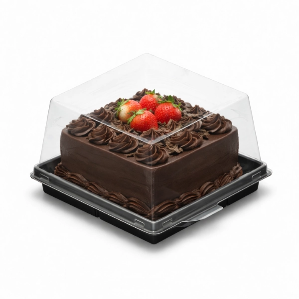 Kare Plastik Pasta Kabı 12x12x8 cm