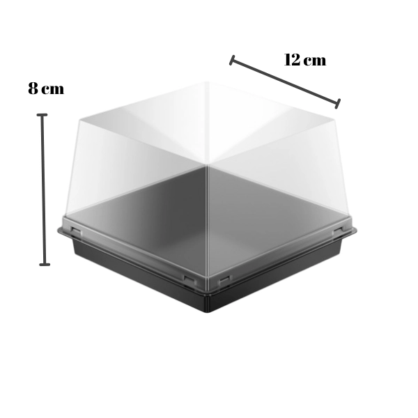 Kare Plastik Pasta Kabı 12x12x8 cm