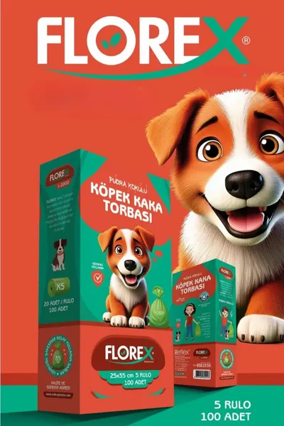 Florex Köpek Kaka Torbası Pudra Kokulu 5 Rulo