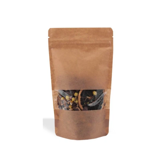 Kraft Pencereli Kilitli Doypack 13x22 cm