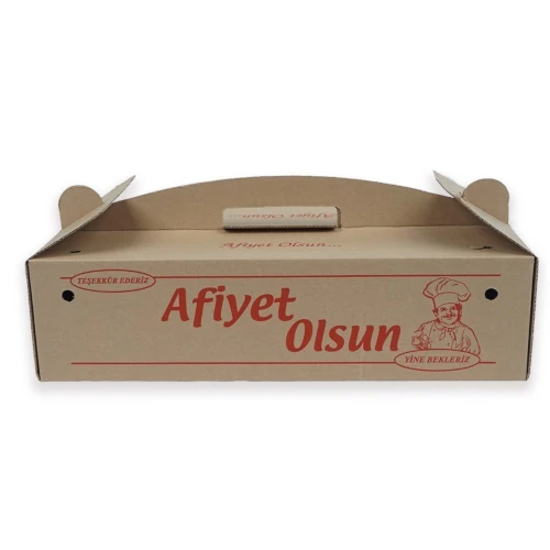 Saplı Lahmacun Kutusu Büyük 19x40x10 cm 100 Adet