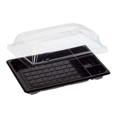 4 Bölmeli Sushi Servis Kabı Set 216x136 mm