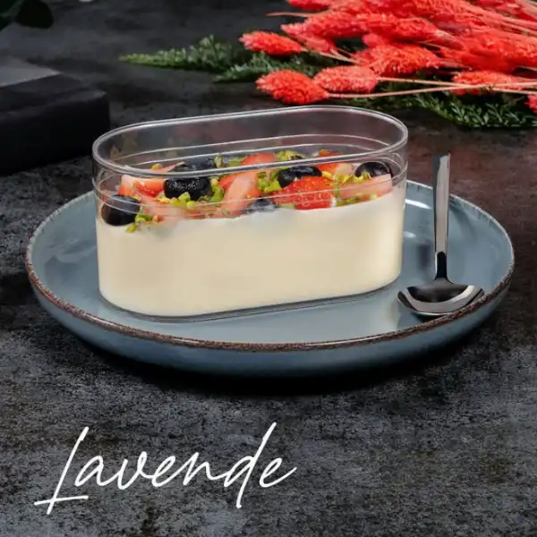 Lavende Dikdörtgen Tatlı Kasesi Kapaklı Set 300 cc