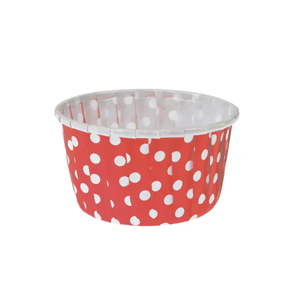 Muffin ve Cupcake Kapsülü Kırmızı Puantiyeli 25 Adet