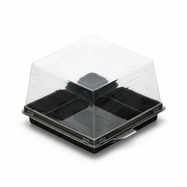 Kare Plastik Pasta Kabı 12x12x8 cm