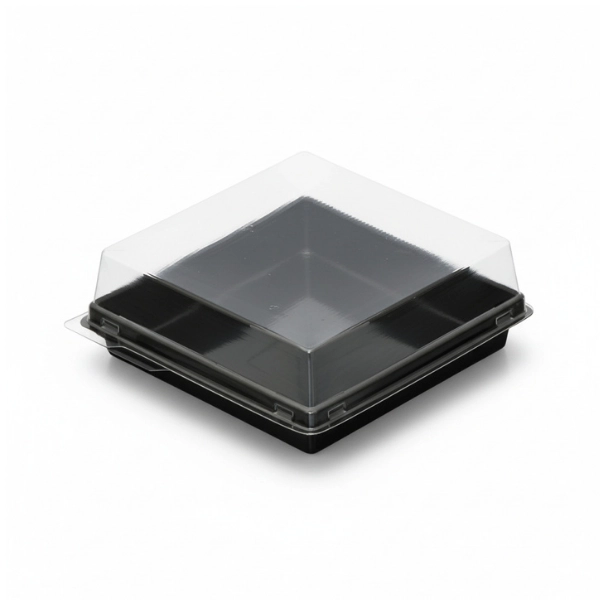 Kare Plastik Pasta Kabı 12x12x4 cm