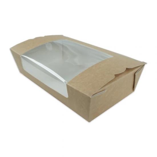 Pencereli Büyük Menü Box Kutu 14x10x5 cm 50 Adet - Lunch Box Kutu