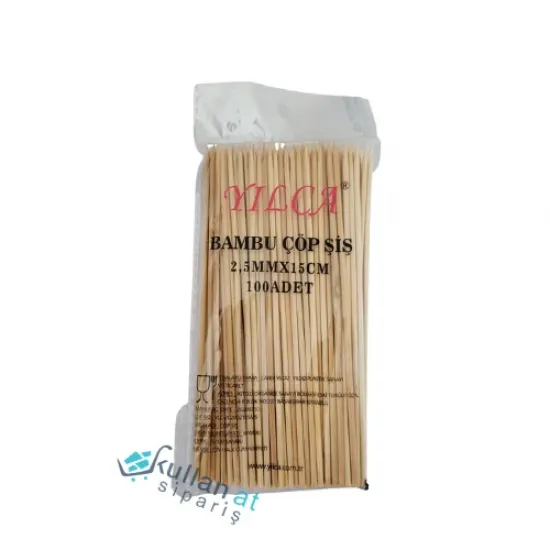 Çöp Şiş 15 cm (100’Lü)-Bambu Çöp Şiş
