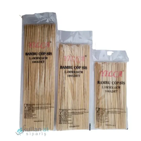 Çöp Şiş 15 cm (100’Lü)-Bambu Çöp Şiş