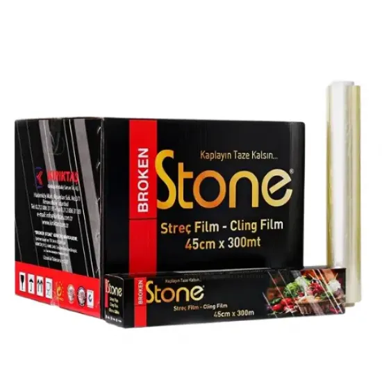  Stone Kutulu Pvc Streç 45X300Mt 8 Mic