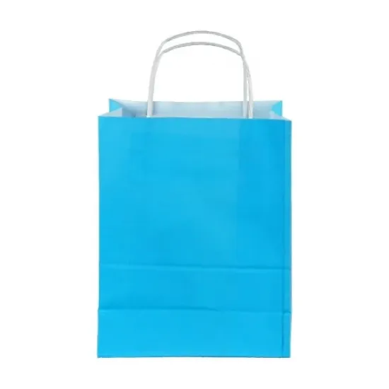 Burgu Saplı Mavi Kağıt Çanta 18x24x9 cm - %10 İndirimli Mavi Çanta Fiyatları