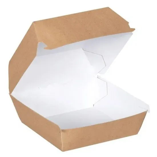 Kraft Karton Hamburger Kutusu Orta Boy 12x12x7 cm