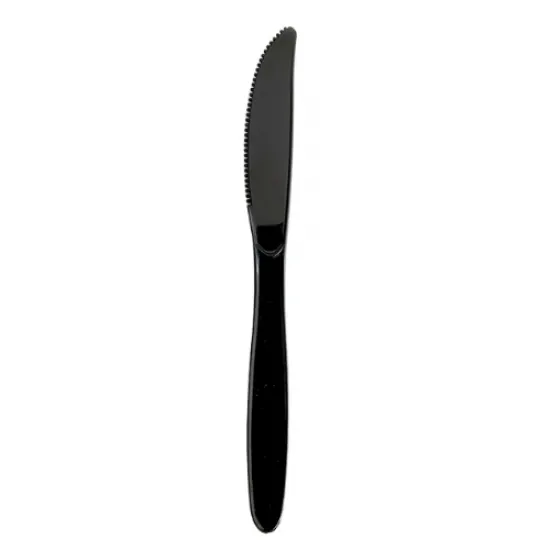 Siyah Lüks Plastik Bıçak 100’Lü 
