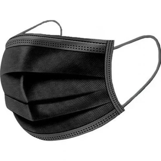 3 Katlı Siyah Cerrahi Maske 50 Adet - Maske Fiyatları
