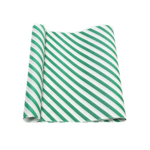Yeşil Çizgi Baskılı Beyaz Sülfit Ambalaj Kağıdı 70x100 cm