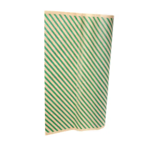 Yeşil Çizgi Baskılı Şamua Kraft Ambalaj Kağıdı 70x100 cm